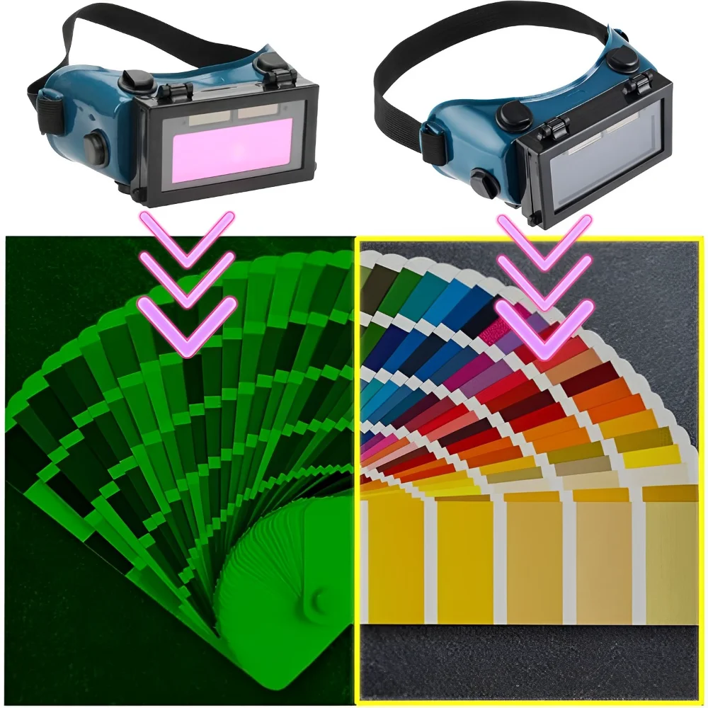 Solar Energy Automatic Dimming Welding Glasses Welder Mask Helmet Equipment Safety Goggles Protect Dimming True Color Glasses