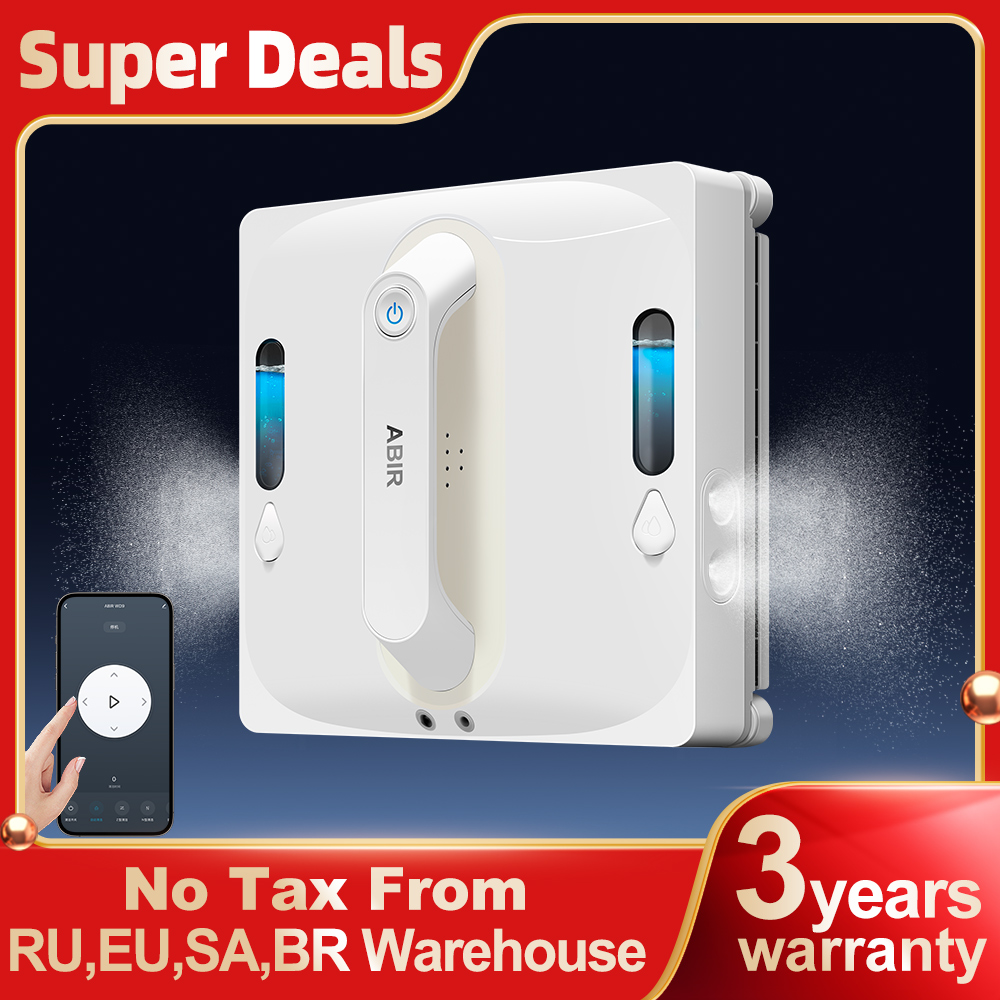 Робот для мытья окон ABIR WD9, 4-полосный распылитель воды, технология плавающего скребка, лазерный датчик, вакуумное всасывание 9000 PA, интеллектуальная память