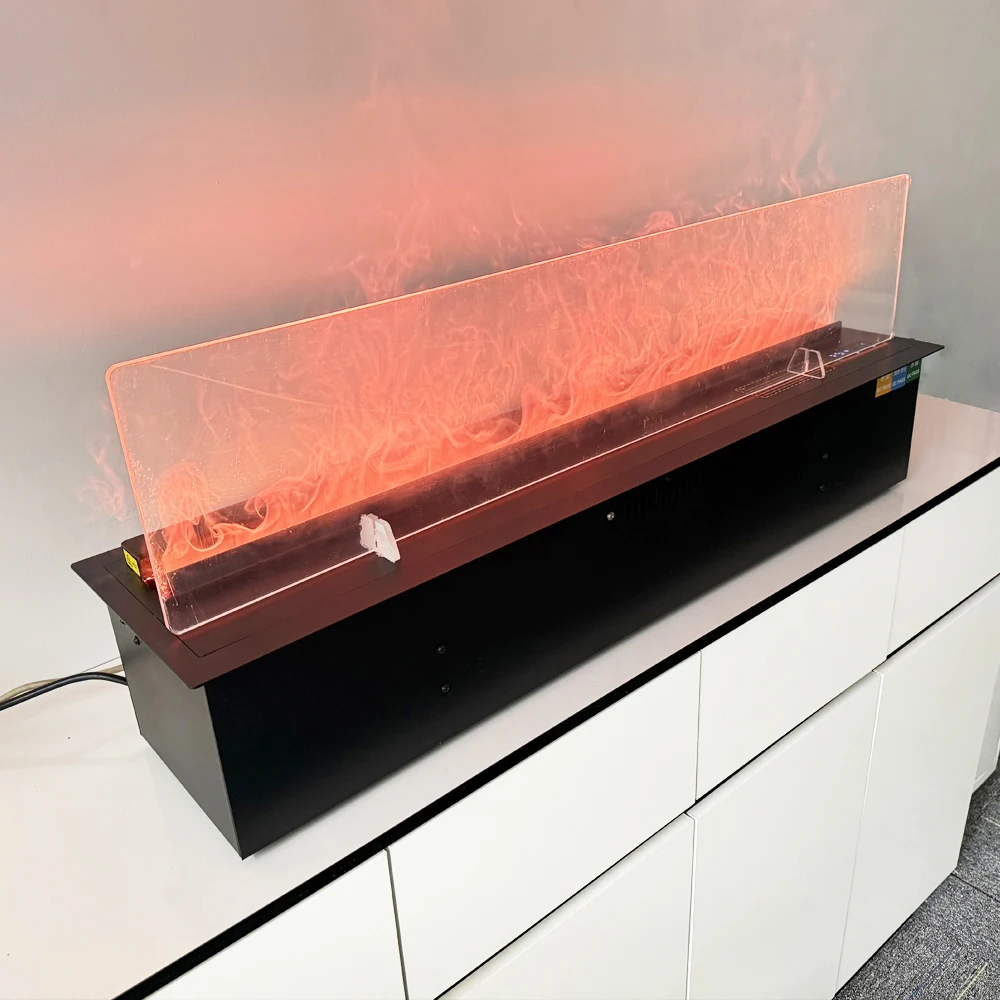 Fernsteuerbarer Dampfwasser-Kamin mit Innensimulation und künstlichem Feuer, Luftbefeuchter,TV-Dekoration,moderner elektrischer Zerstäubungskamin mit eingebautem 3D-LED,intelligente,moderne Technologie für Ihr Zuhause.