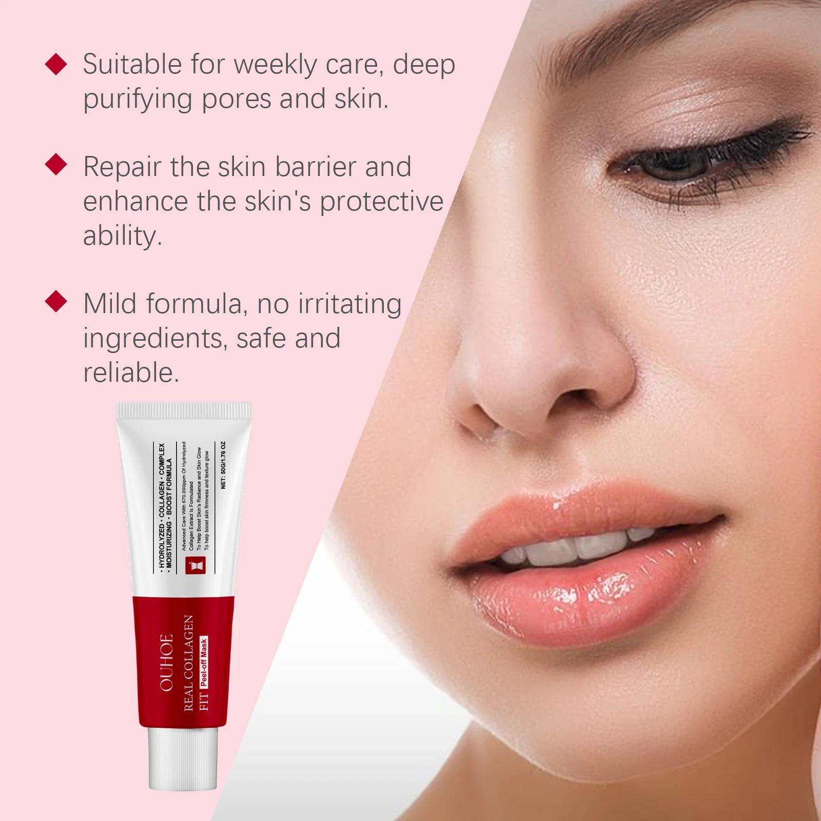 Mascarilla exfoliante de colágeno, mascarilla para envolver durante la noche, mascarilla hidratante de colágeno hidrolizado, cuidado de la piel coreano