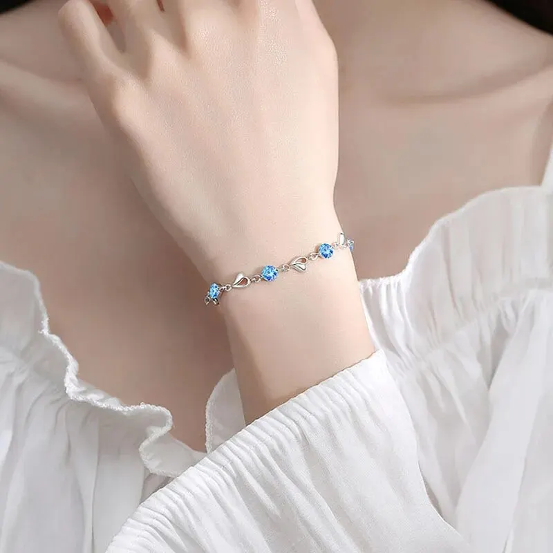 คุณภาพสูง Retro สร้อยข้อมือหัวใจงานแต่งงานรูป Cubic Zirconia