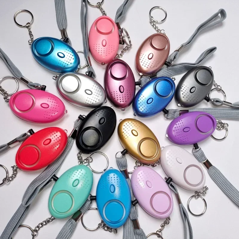 Portable Self Defense 130dB Anti Aggression Personal Security Alarm Keychain LED Lights Emergency Safety
