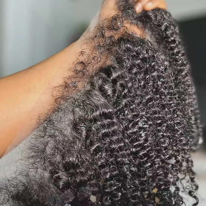 220% Kinky Curly Edgeวิกผมสั้นBob PixieตัดCurly 13X4 ลูกไม้ด้านหน้าวิกผมวิกผมผมมนุษย์ก่อนPluckedผมเด็กปิดลูกไม้วิกผม