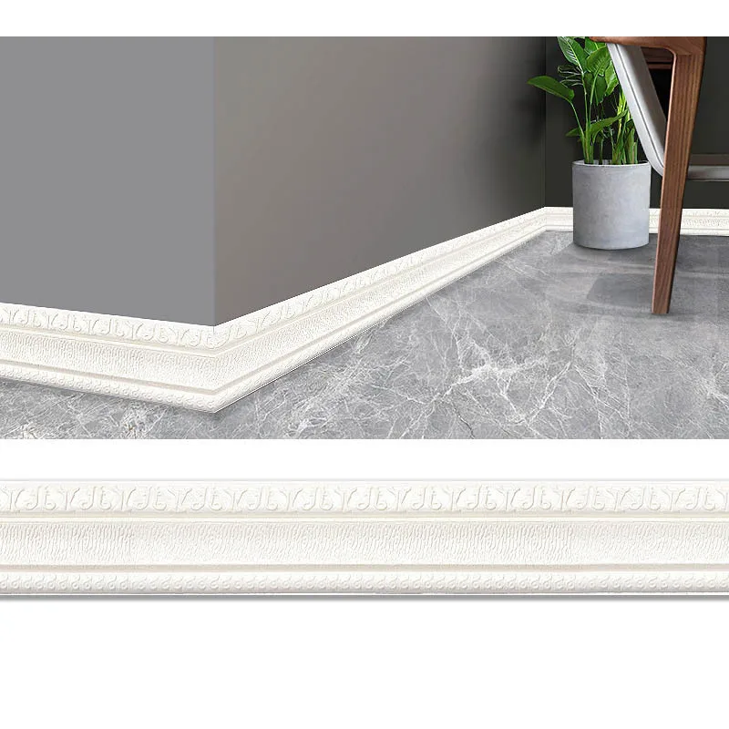 Papier peint auto-adhésif à motif 3D, 2.3m, ligne décorative, ligne de plinthe, décoration, bordure murale imperméable pour salon