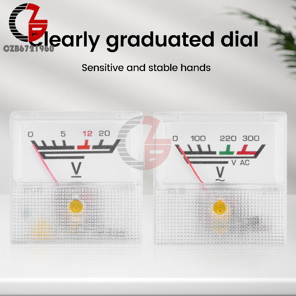 AC 0-300V DC 0-20V voltímetro 10A 20A 30A 50A amperímetro Mini medidor de corriente de voltaje probador puntero analógico voltímetro medidor de Panel
