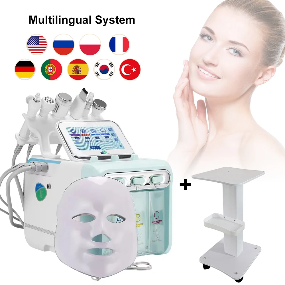 6/7 in 1 Hydrogen Oxygen Water Dermabrasion Machine Deep Cleansing Water Jet Diamond Facial Cleansing Dead Skin Removal for Salo