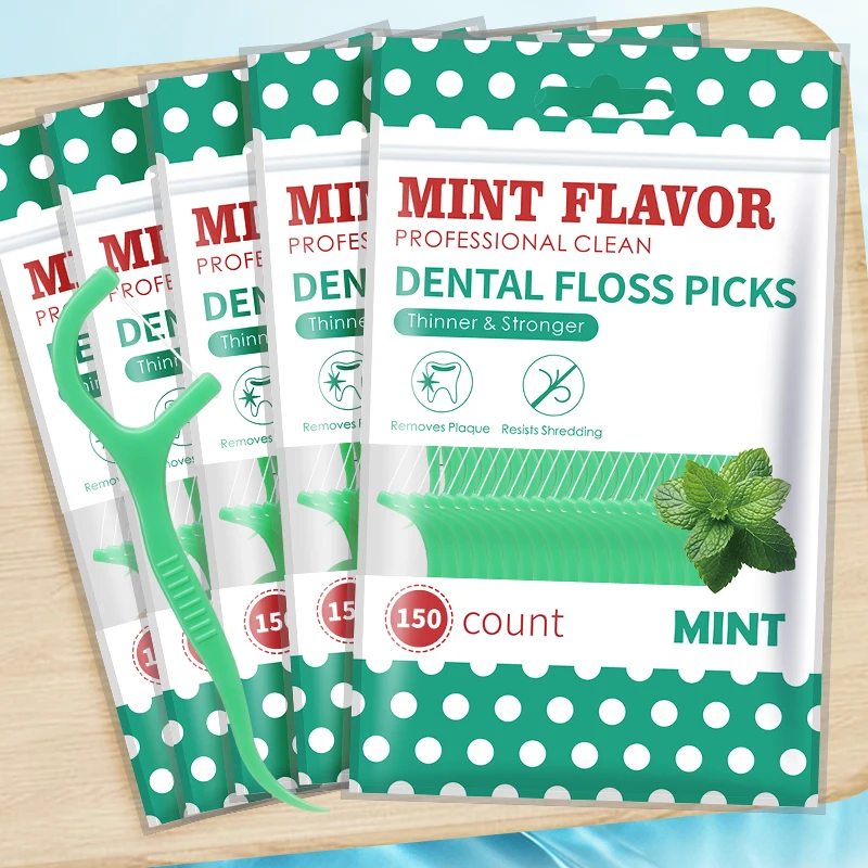 300 stks Mint Volwassen Tandzijde Sticks-Ultrafijne Flosser Thuis Set-Draagbare Tandenstoker Draad Tandzijde Doos