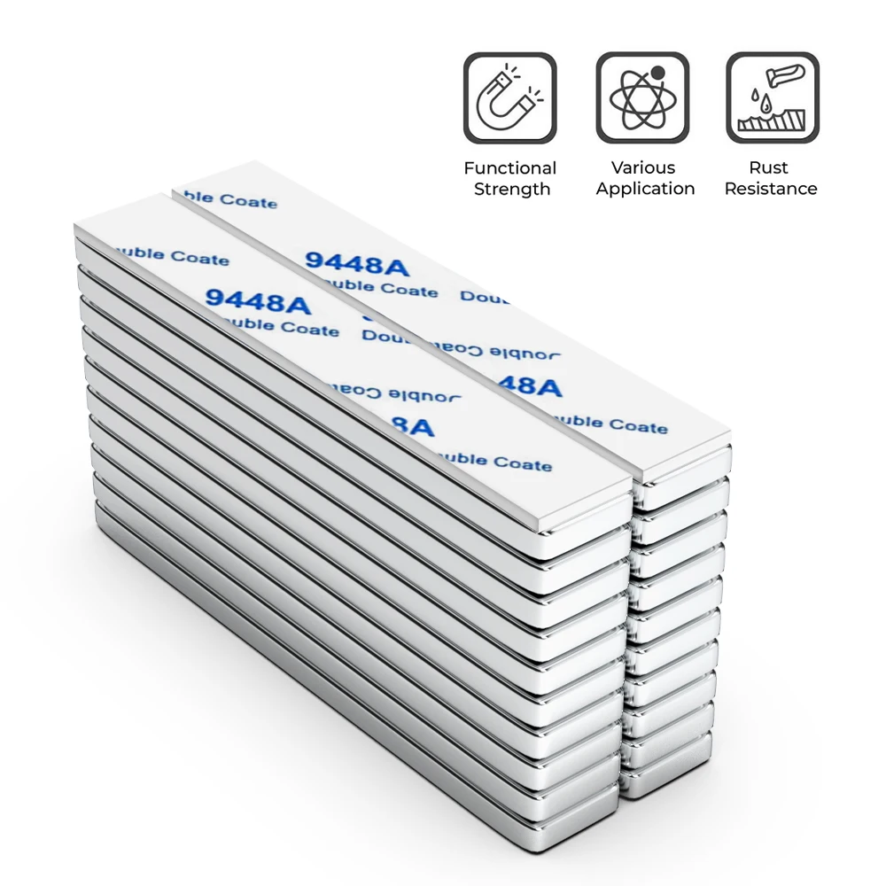 Super Strong Block Magnets With Double-sided Adhesive Sheet Powerful Magnets for Fridge, DIY, Craft, and Office Magnets