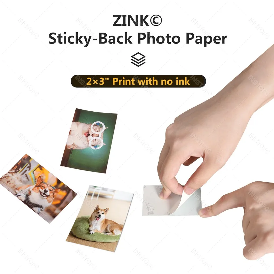 Papel fotográfico colorido 2x3 polegadas papel fotográfico Zink com costas adesivas para impressora fotográfica de bolso HPRT MT53