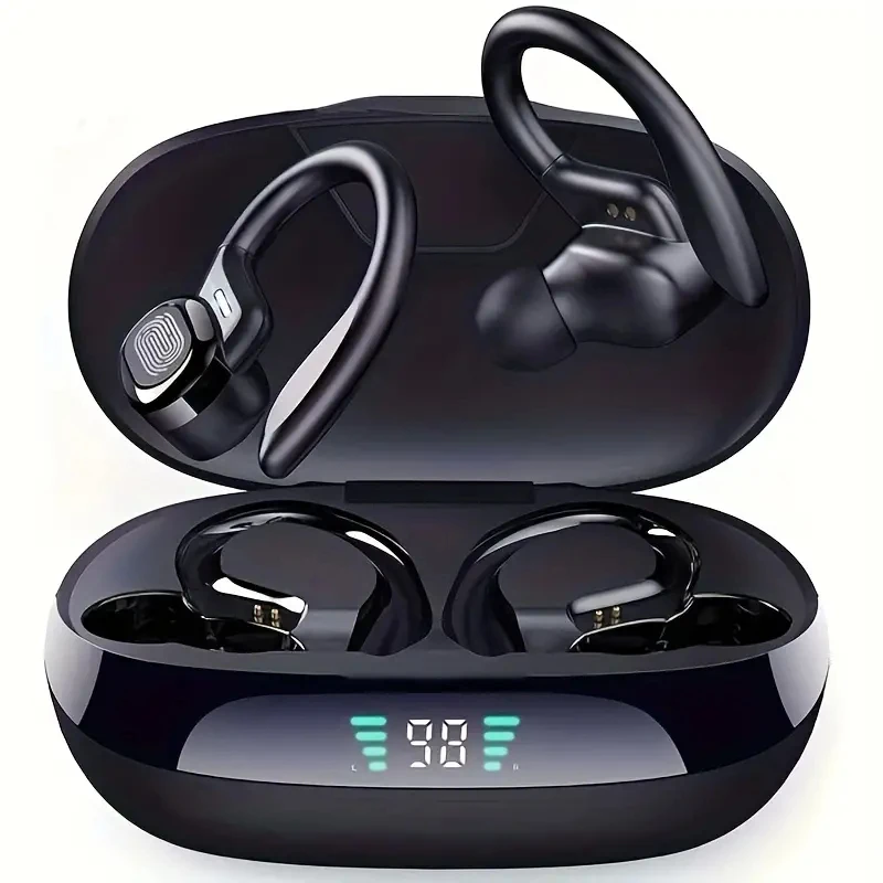 SHUKE-auriculares inalámbricos con Bluetooth, cascos deportivos con gancho para la oreja, sonido estéreo Hifi 9D, resistentes al agua, intrauditivos con micrófono