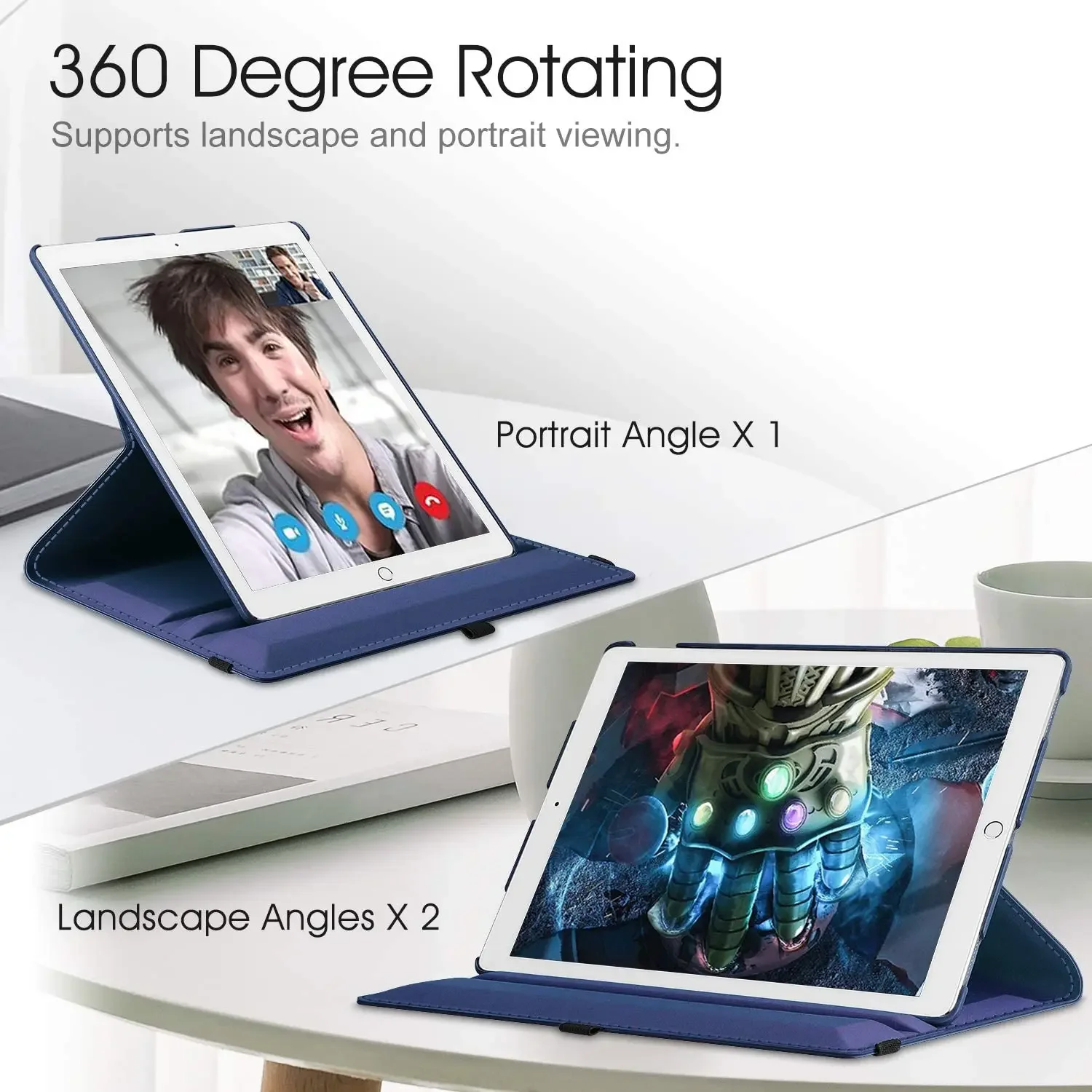 Case For Apple iPad Pro 12.9 2015/2017 360 Rotating Smart Cover iPad Air 13 2024 12.9"  PU Leather Protective Funda Tablet Shell