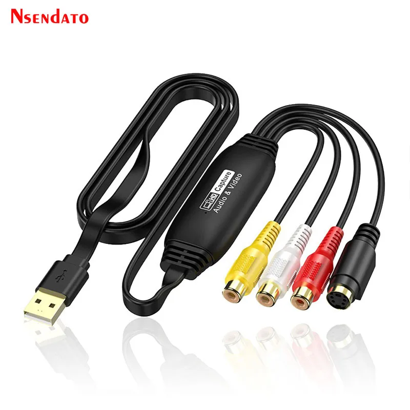 USB AV-рекордер, видео-аудиозахват, 1080p 30 Гц, VHS, ТВ, DVD, видеомагнитофон, адаптер карты захвата аудио, RCA-USB-видеоконвертер для Mac