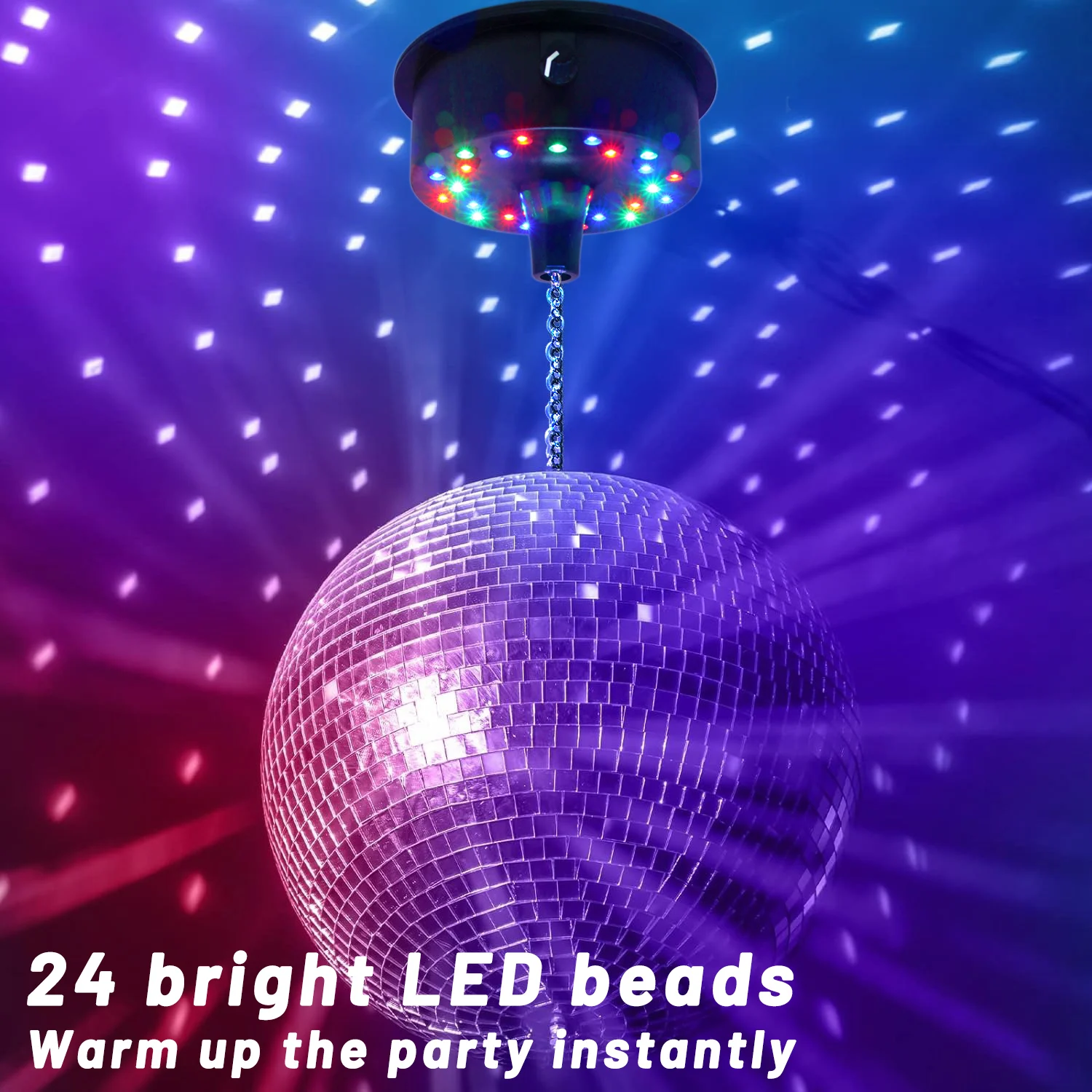 Remote Control Disco Ball Rotating Motor  5RPM--10RPM Adjustable Speed,Plug/Battery Powered Mirror Ball Motor  Ball Not Include