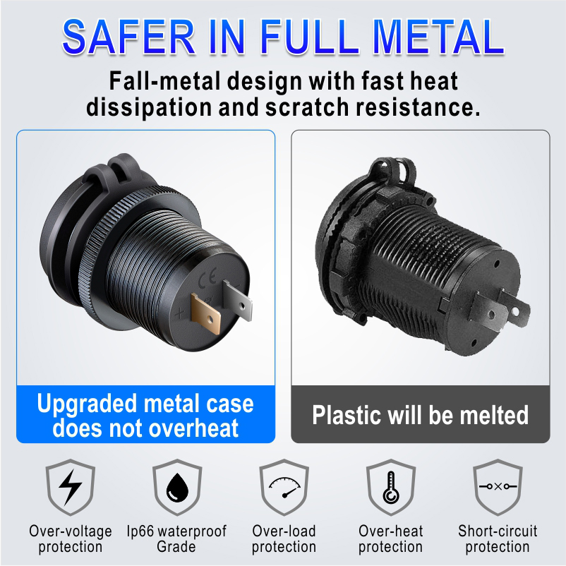 12V USB Outlet Waterproof Charger Socket USB Charging Port for Car Marine Golf 7 6 5 mk7 mk5 mk6 accessoires Charger Socket