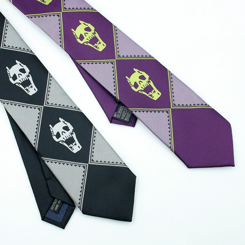 Anime JoJo Tie Kira Yoshikage Cosplay Stropdas Unisex Schedel Hals Hemel Deur Cosplay Kostuum Prop