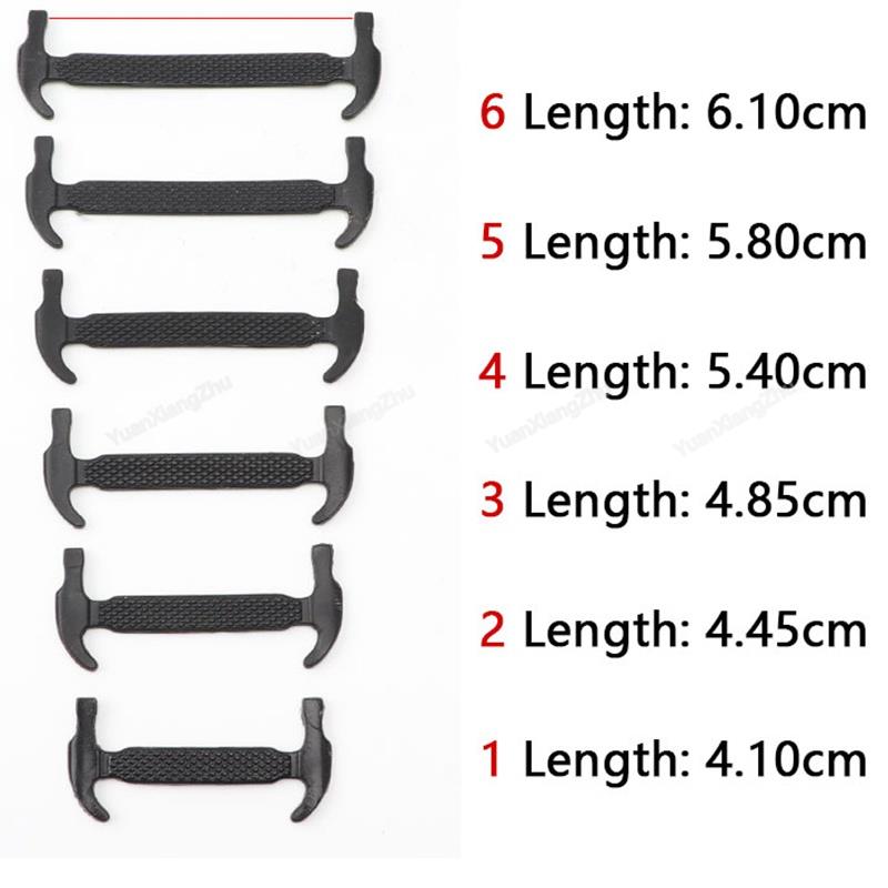 12pçs cadarços de silicone sem gravata, cadarços elásticos, tênis, crianças, adultos, cadarços de borracha, tamanho único, serve para todos os sapatos