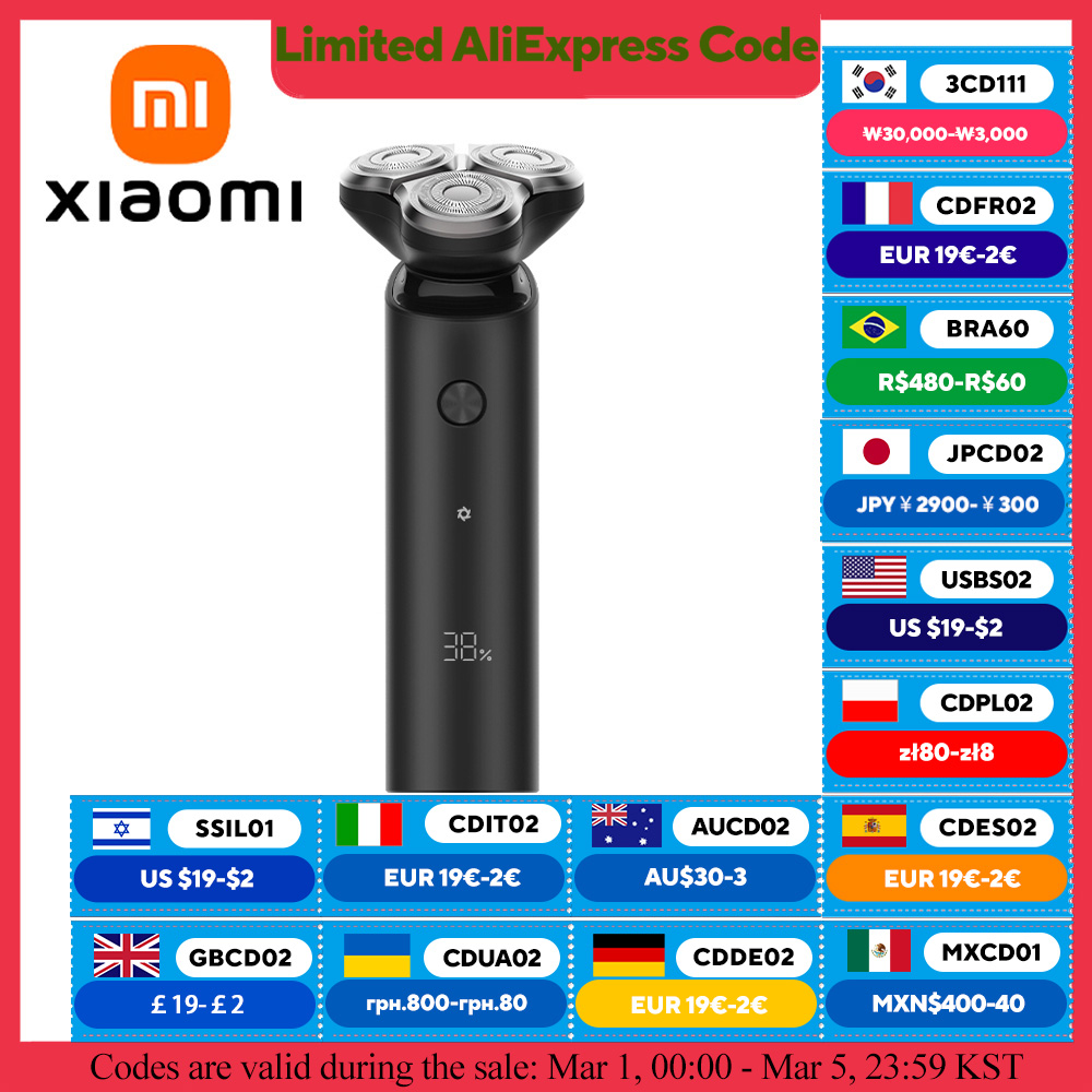 XIAOMI MIJIA S500 Electric Shaver Dry Wet Shaving Triple Blade Trimmer Beard Floating Head Men's Shaver Electric Razors Machine