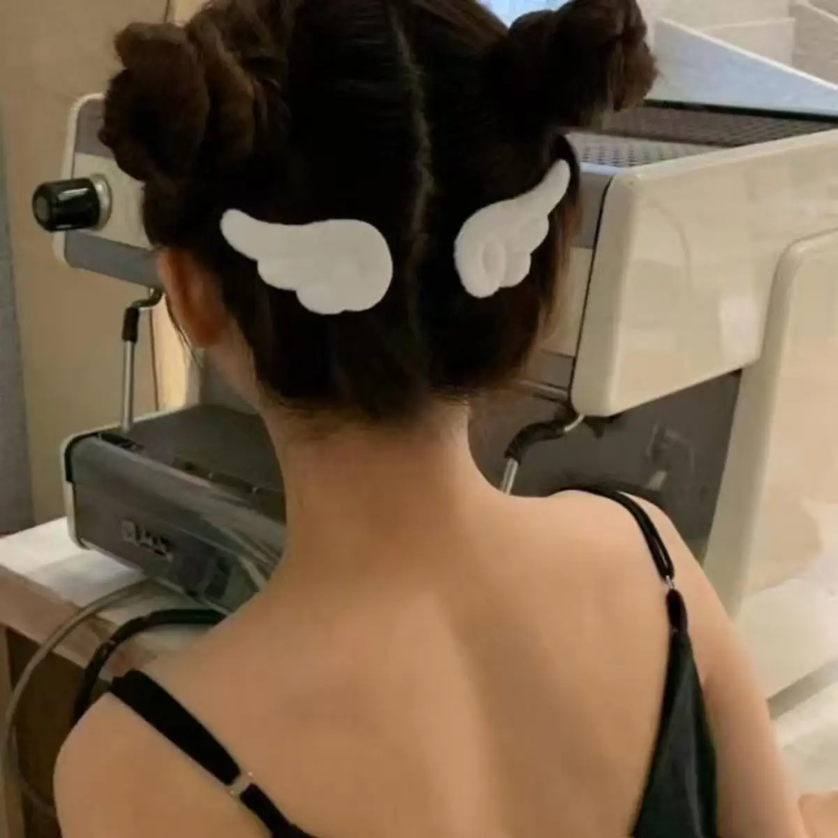 女の子のための天使の羽のヘアクリップ,かわいいヘアピン,シンプルな飾り,ヘアアクセサリー,2個