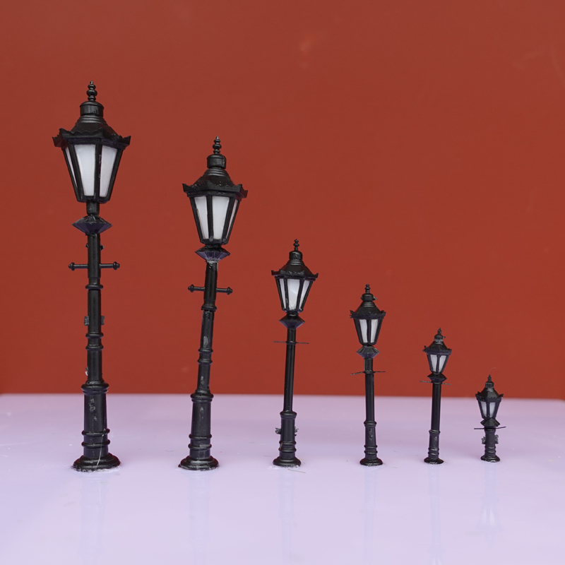 3 uds 1:87 HO escala modelo de luz farola de ferrocarril LED 3V linternas de parque farola modelo ferrocarril/modelo lámparas de parque/ayout de tren