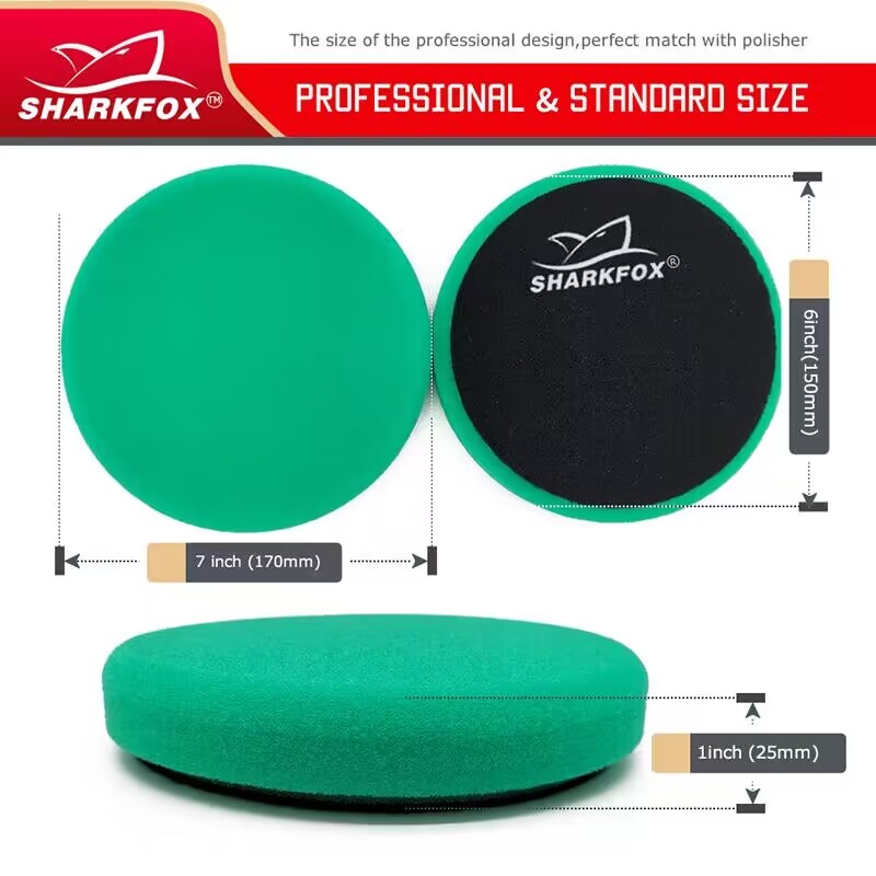 Sharkfox 5"(125mm) /6"(150mm) Car Sponge Buffing Polishing Pads For DA/RO/GA Car Buffer Polisher