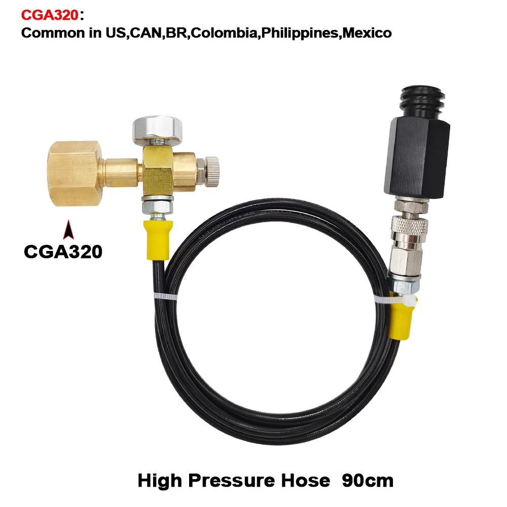 CO2 Soda Club Maker Fizzy Drink Water Hose Kit for Sodastream Tr21-4 Machine to Large CGA320 or W21.8-14 Carbon Dioxide Tank