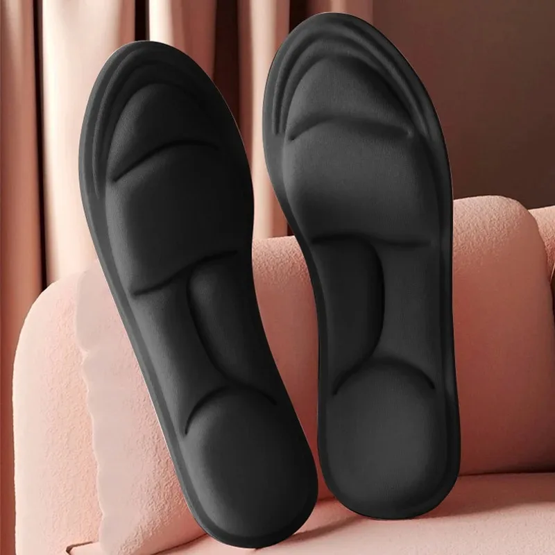 Plantillas de espuma viscoelástica para masaje 5D, 4 Uds., amortiguación transpirable gruesa, soporte cómodo para zapatos de tacón alto, almohadillas ortopédicas para los pies
