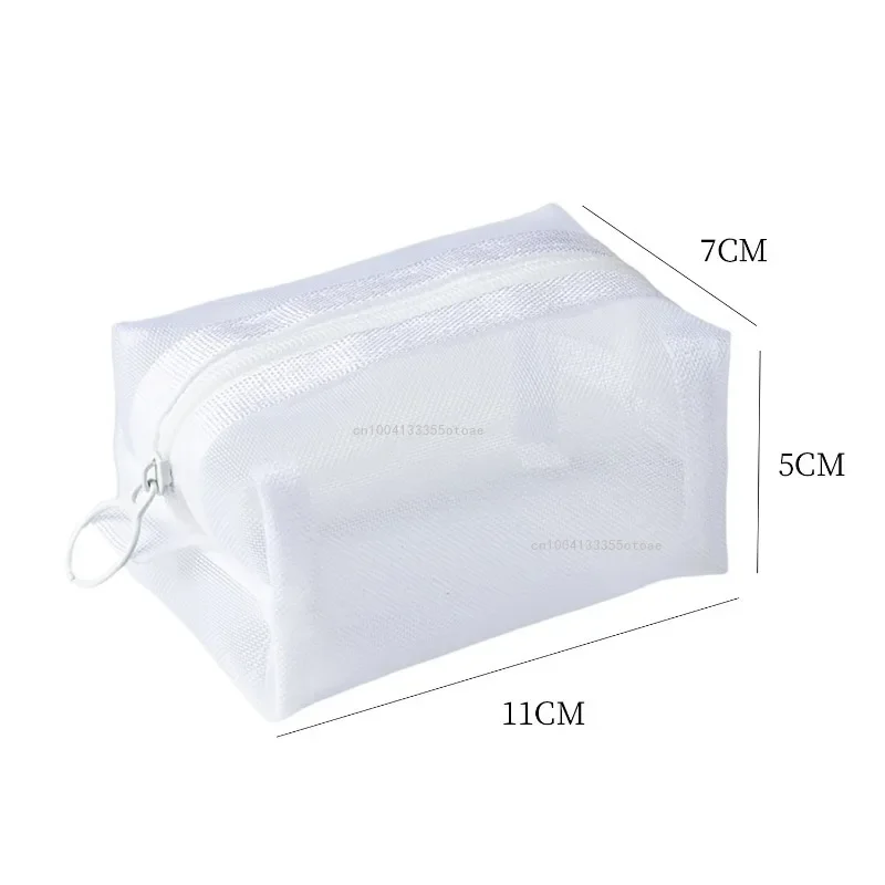 New Transparent Bag Mini Zipper Portable Square Nylon Mesh Coin Purse Large Capacity Key Earphone Organizer Pouch Card Bag