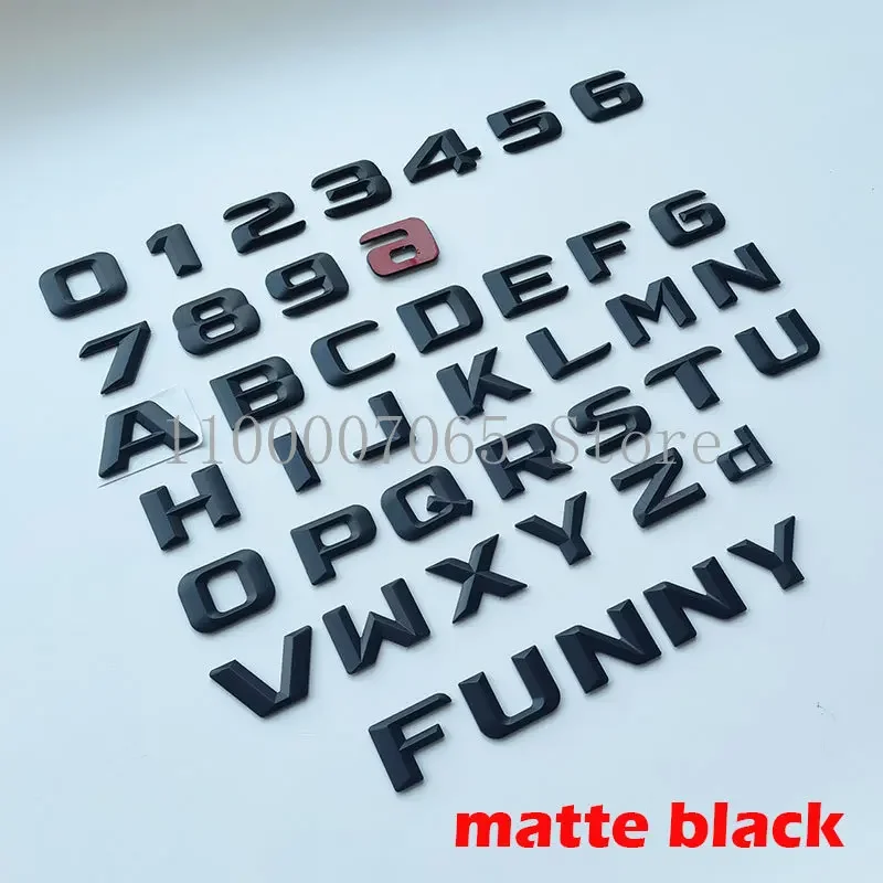 DIY 2015 シャープ文字数字 0-9 A-Z ABS エンブレム A200 C300 GLA180 などフルシリーズ車のトランク銘板ロゴステッカークロームブラック