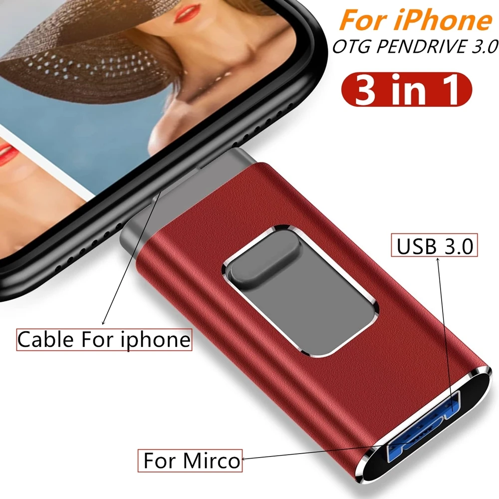 USB-флеш-накопитель 2T 1T, высокоскоростной 512G 256G, внешний накопитель для телефона, iPhone, Android, ПК, копирование фотографий, видео, файлов