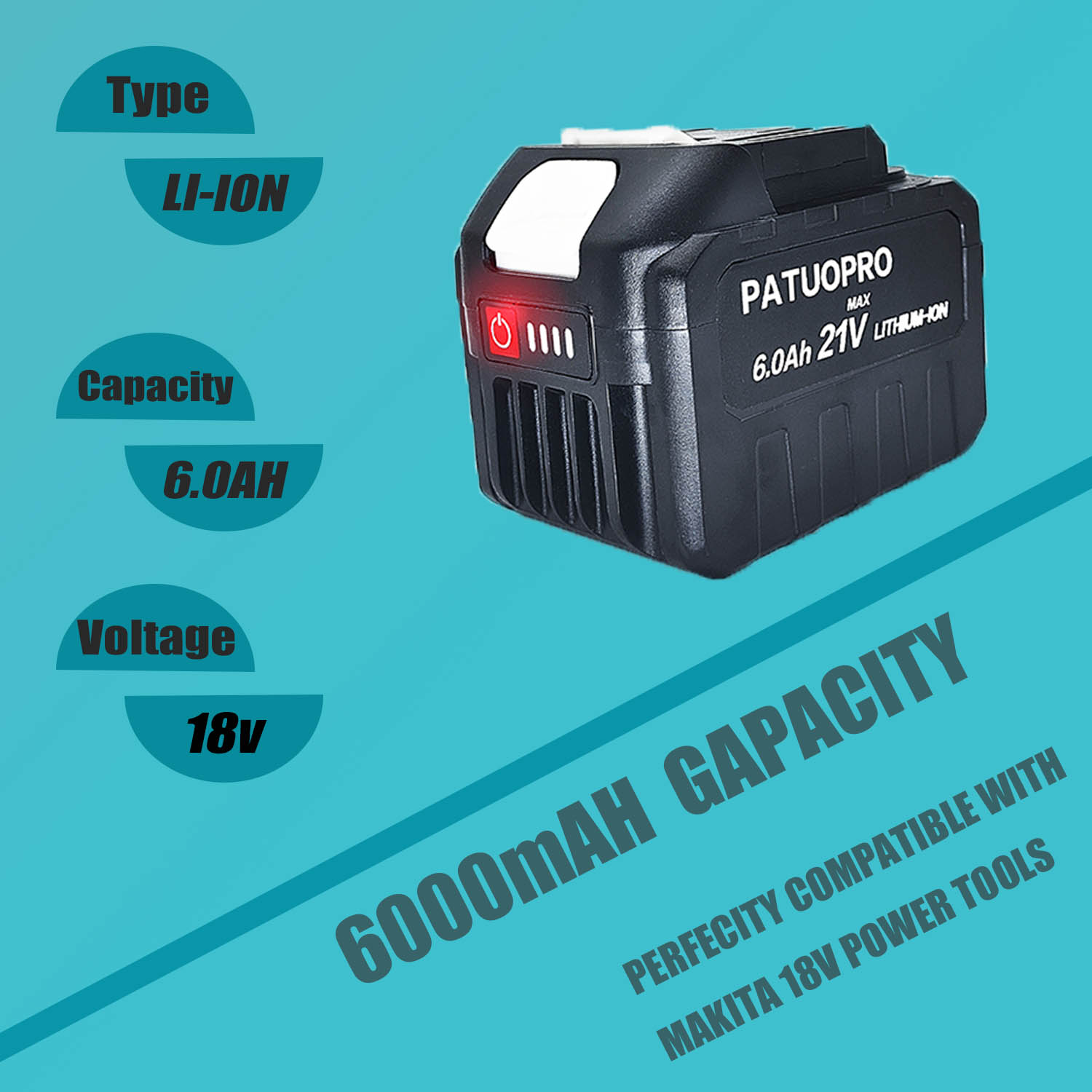 18v 21v 2.0 4.0 6.0ah bateria de lítio recarregável para makita chave sem fio martelo broca ângulo moedor motosserra chave de fenda