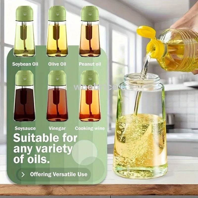 Bottiglia spray per olio in vetro Spray per olio da cucina per cucinare Bottiglia di stoccaggio per olio d'oliva anti-perdite per insalata bistecche per barbecue Forniture da cucina