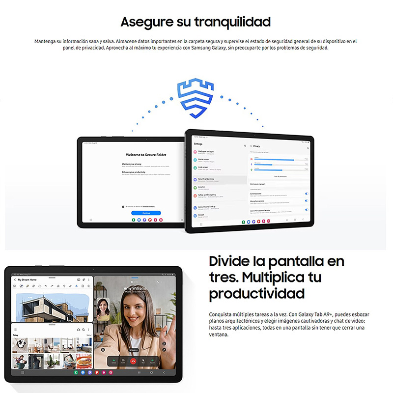 【Brand+】Tablet Samsung Galaxy Tab A9+ WIFI 4GB 64GB 2.2GHz Octa-core 11” TFT 90 Hz LCD Display 8MP Rear Camera 7040 mAh Battery