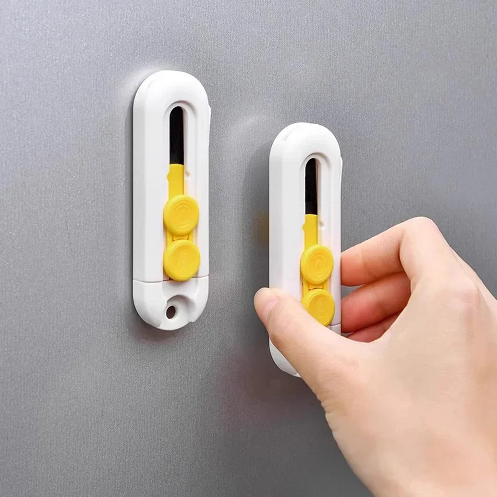 Magnetic Mini Box Cutter Portable Box Cutter Letter Opener and paper cutter Retractable blade Durable ABS material mini box