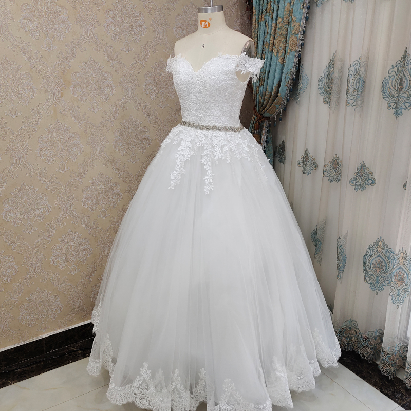 9183 2024 Off Shoulder haft urocza kochanie biała suknia ślubna Custom Made rozmiar suknia balowa suknia ślubna
