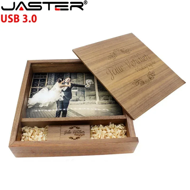 Деревянный флэш-накопитель USB 3.0 с бесплатным логотипом 4G 8G 16G 32G 64GB 128G, свадебный подарок, коробка для ручек для 6*4, карта памяти, фотография, U-диск