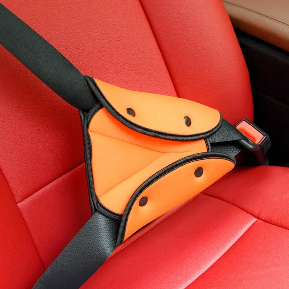 Cinto de segurança infantil para carro, ajustador triangular, acessórios anti-estrangulamento do pescoço, macio e confortável sem estrangulamento do pescoço