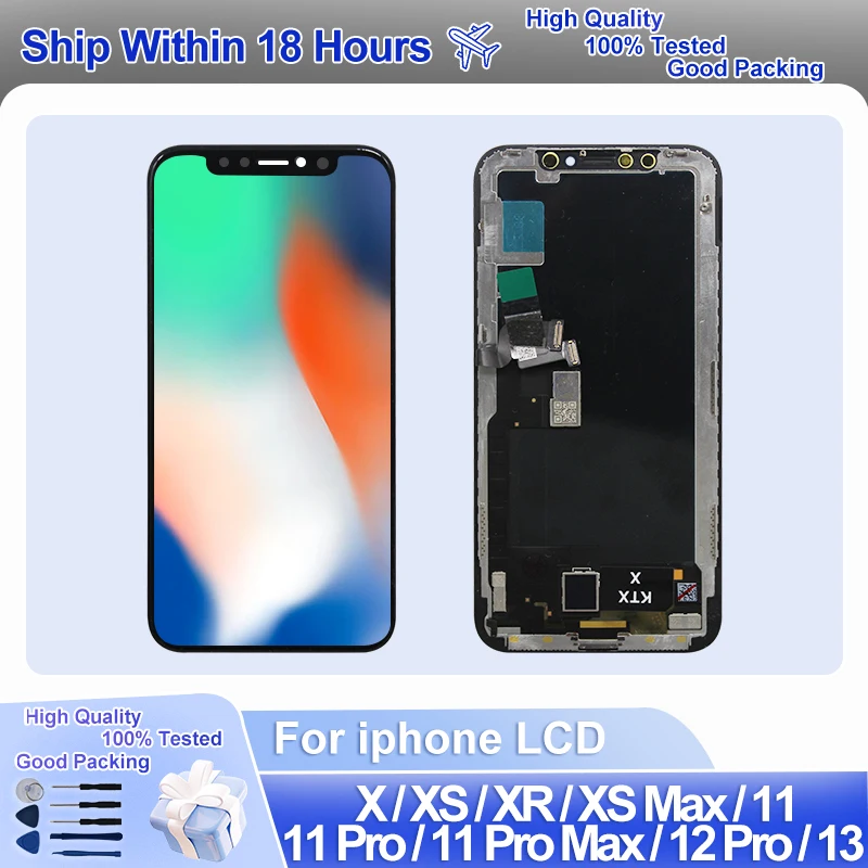 OLED INCELL para iPhone X XR 11 pantalla LCD 11 PRO MAX 12 Pro XS MAX Digitzer para iPhone 12 13 Mini 14 PLUS pieza de pantalla táctil LCD