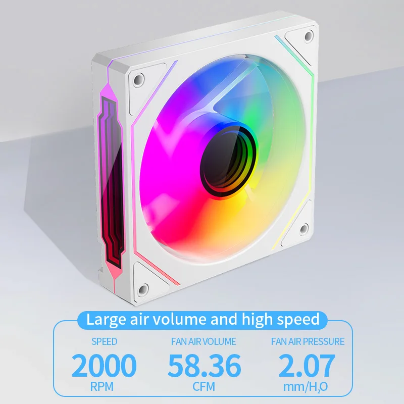 TEUCER LJ-4Pro Kit de ventilador con cubierta de PC de 120mm ARGB 4 pines PWM 800-2000RPM ventilador de refrigeración de CPU ventilador silencioso de 12cm Compatible con PC enfriador de agua de 360mm