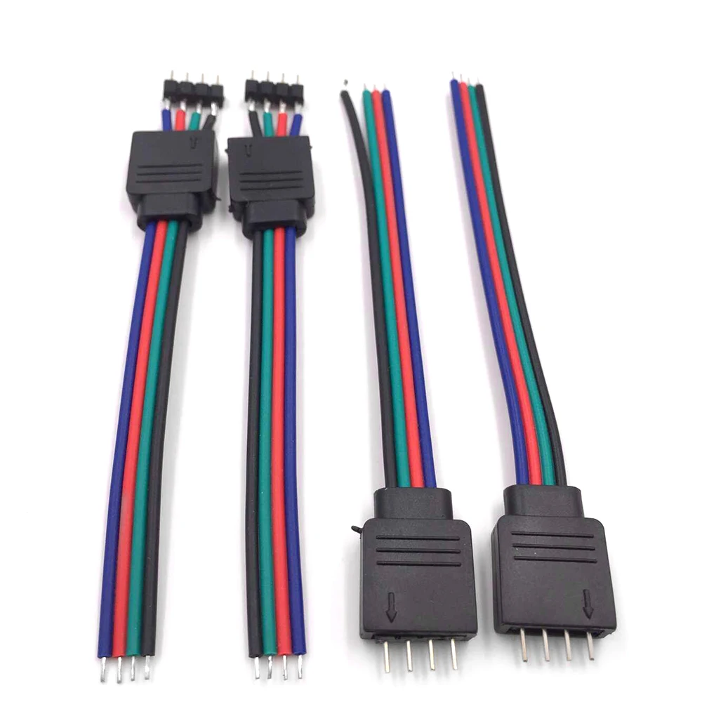 Connettori RGB maschio e femmina a 4 pin, adattatori per cavi e fili per strisce luminose a LED, adatti per strisce luminose a LED SMD 3528 5050