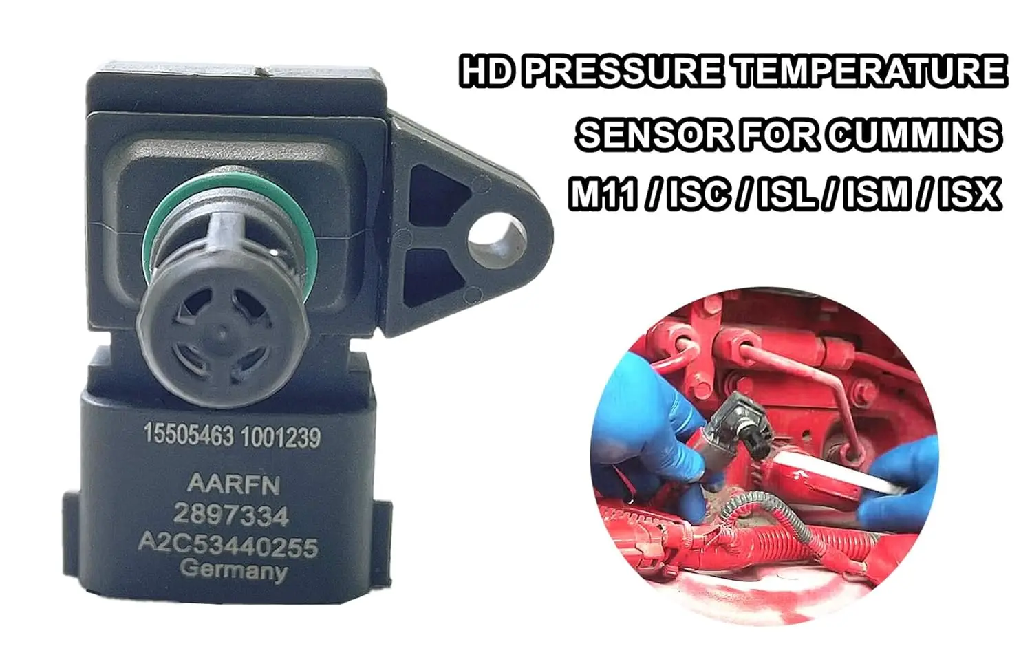 2897334   Sensor de temperatura de presión del colector de admisión para motor Cummins M11 ISC ISL ISM ISX ISB 4921324 2872784   RP RP- mostrar título original 32270001