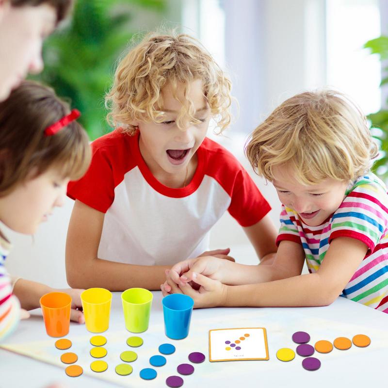 クイックスタックカップセット 積み重ね可能なネストカップ 水プール浴槽おもちゃ パズル思考ゲーム 色の分類とインタラクティブ学習