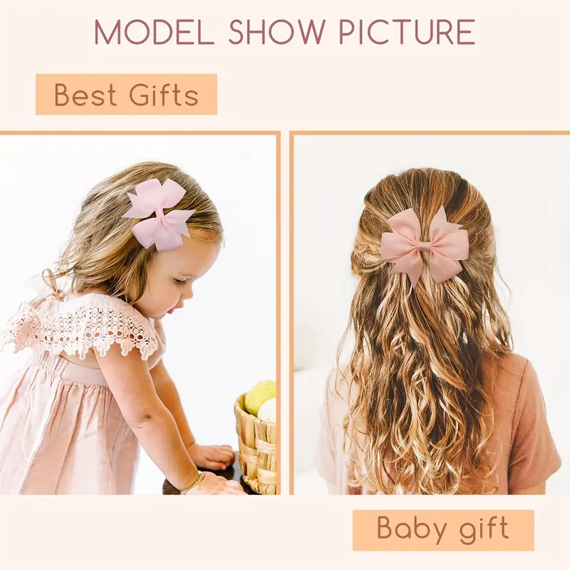 40pcs Random Color Bow Hair Clip Sets Simple Holiday Hair Clip Baby Girls Hair Accessories