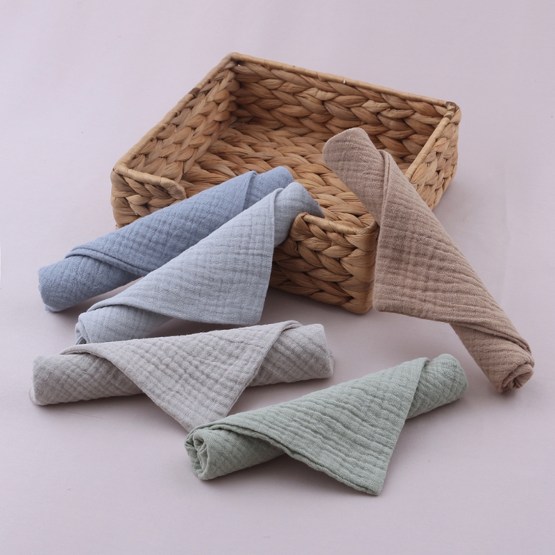 5PCS 부드러운 흡수성 거즈 코튼 베이비 타올 닦아 얼굴 천 수건 얼굴 손수건 아기 목욕 수건 수건