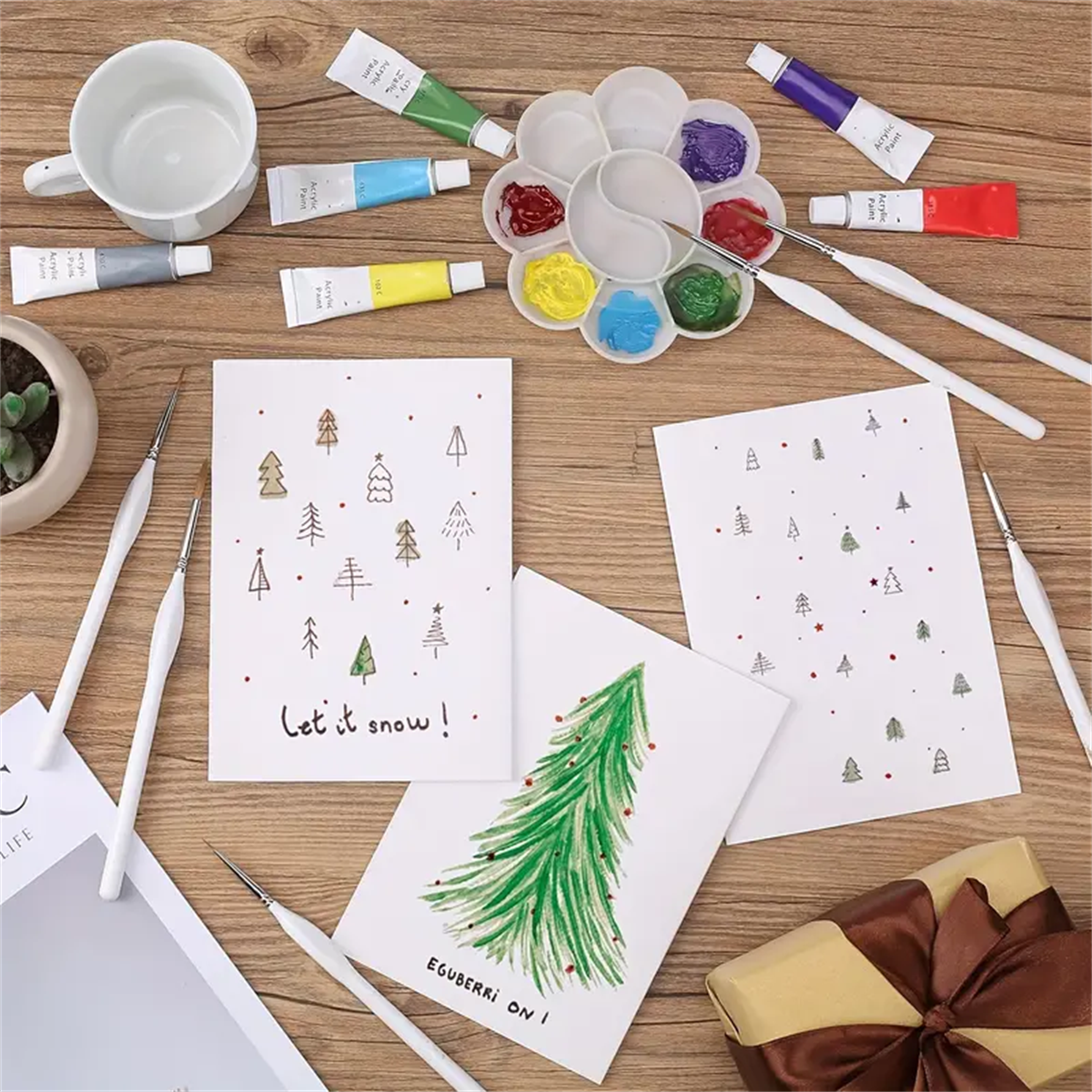 Yutiars 디테일 페인트 브러시 세트, 미세 디테일링 및 아트 페인팅용 미니어처 브러시, 아크릴, 오일, 수채화 및 페인트, 11 개