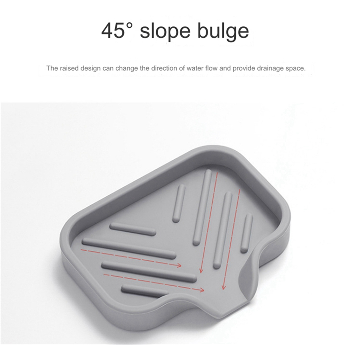 BABQ Self Draining Soap Bar Holder Silicone Kitchen Sink Soap Dish Tray Counter Organizer S Black