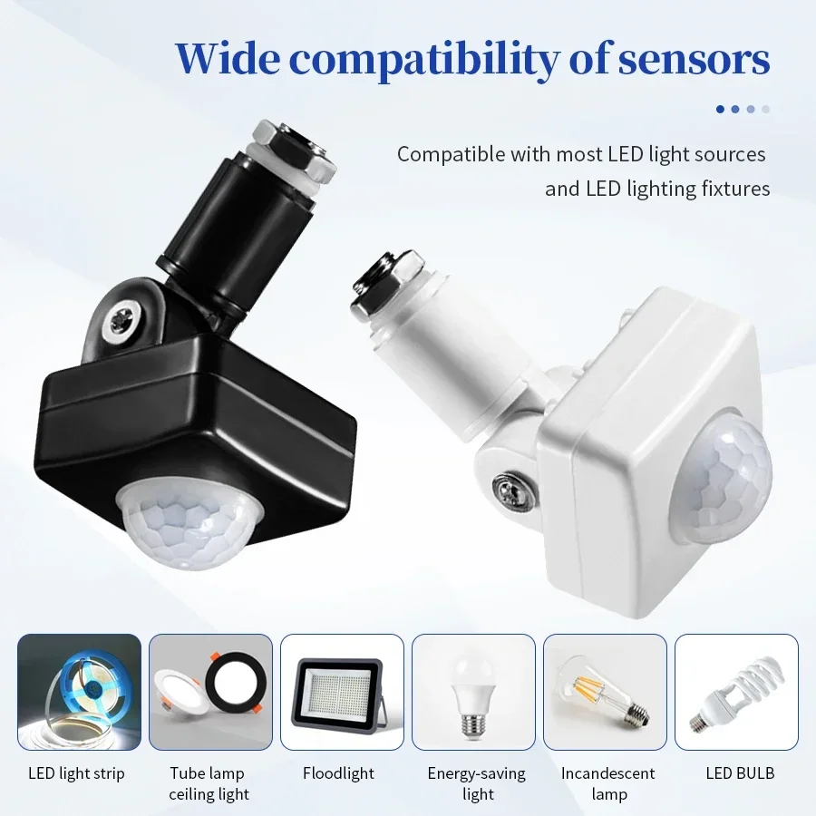 LED-Bewegungssensor, 220 V, 110 V, automatischer PIR-Infrarot-Detektor, 180 Grad drehbar, für den Außenbereich, Timer-Lichtschalter, PIR-Bewegungssensor