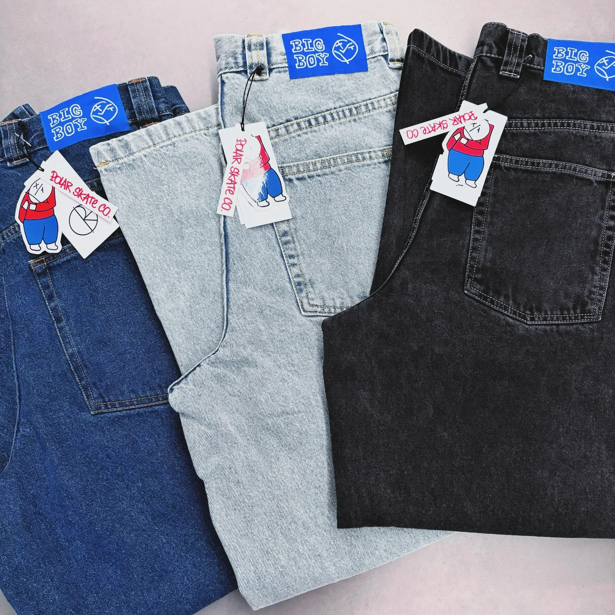 Y2K 原宿極性ビッグボーイジーンズパンツヒップホップ漫画刺繍レトロブルーだぶだぶのジーンズメンズレディースハイウエストワイドレッグズボン