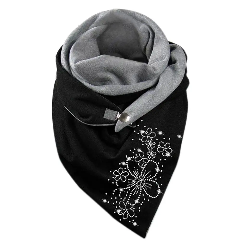 Bufanda de algodón de Estilo Vintage para mujer, pañuelo triangular, suave, para invierno