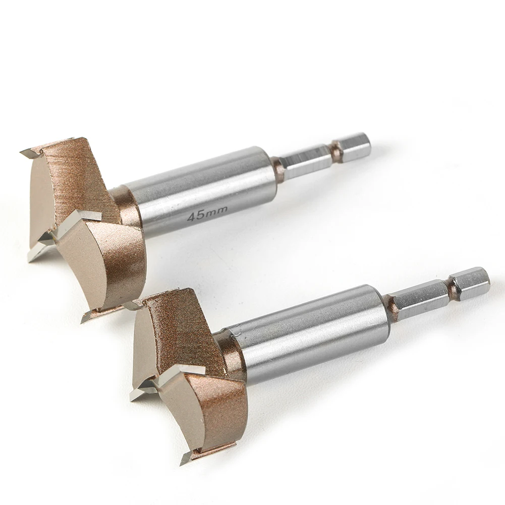 1pc Hex 1/4in Shank Forstner Drill Bit Hinge Boring Bit 10-50mm Hole Saw Cutter Tungsten Carbide Woodworking Tool