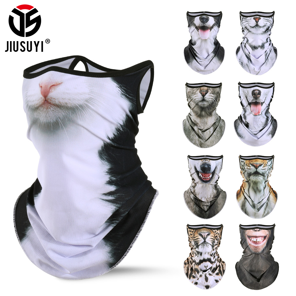 3d animais lenço mágico bandana respirável pescoço mais quente gaiter pendurado orelha esportes ao ar livre triângulo máscara facial lenço verão